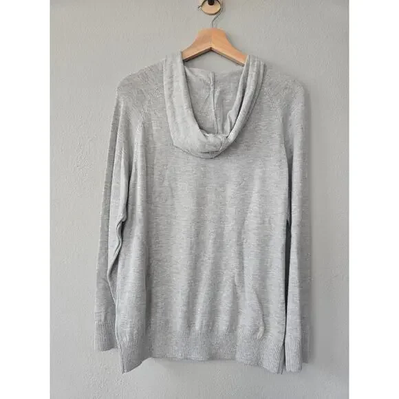 Precedent Cashmere Blend Gray Hoodie Sweater Men's Size M - NWT - Lightweight